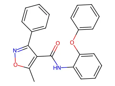 5-methyl-N-(2-phenoxyphenyl)-3-phenyl-1,2-oxazole-4-carboxamide structure