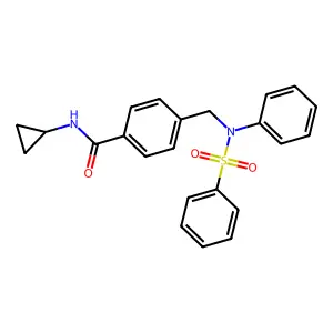 N-cyclopropyl-4-{[phenyl(phenylsulfonyl)amino]methyl}benzamide structure