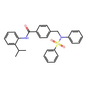 4-[[N-(benzenesulfonyl)anilino]methyl]-N-(2-propan-2-ylphenyl)benzamide structure