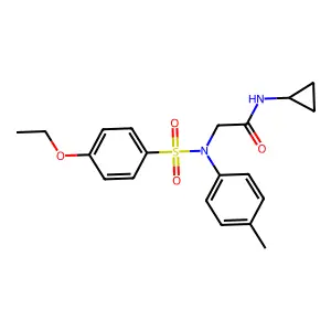 N-cyclopropyl-N~2~-[(4-ethoxyphenyl)sulfonyl]-N~2~-(4-methylphenyl)glycinamide structure