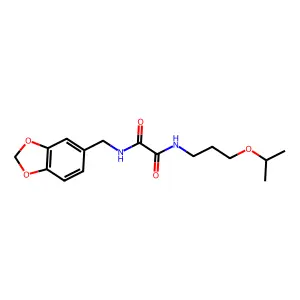 N'-(1,3-benzodioxol-5-ylmethyl)-N-(3-propan-2-yloxypropyl)oxamide structure