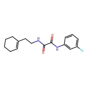 N-[2-(cyclohexen-1-yl)ethyl]-N'-(3-fluorophenyl)oxamide structure