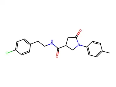 N-[2-(4-chlorophenyl)ethyl]-1-(4-methylphenyl)-5-oxopyrrolidine-3-carboxamide structure