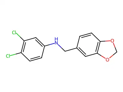 N-(1,3-benzodioxol-5-ylmethyl)-3,4-dichloroaniline structure