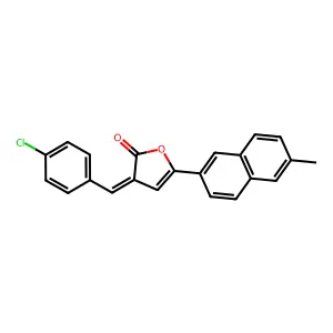3-(4-chlorobenzylidene)-5-(6-methyl-2-naphthyl)-2(3H)-furanone structure