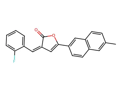 (3Z)-3-[(2-fluorophenyl)methylidene]-5-(6-methylnaphthalen-2-yl)furan-2-one structure