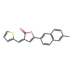 (3Z)-5-(6-methylnaphthalen-2-yl)-3-(thiophen-2-ylmethylidene)furan-2-one structure