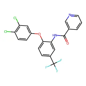 N-[2-(3,4-dichlorophenoxy)-5-(trifluoromethyl)phenyl]pyridine-3-carboxamide structure