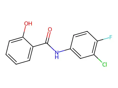 N-(3-chloro-4-fluorophenyl)-2-hydroxybenzamide structure