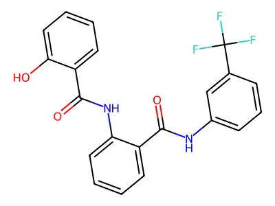 2-[(2-hydroxybenzoyl)amino]-N-[3-(trifluoromethyl)phenyl]benzamide structure