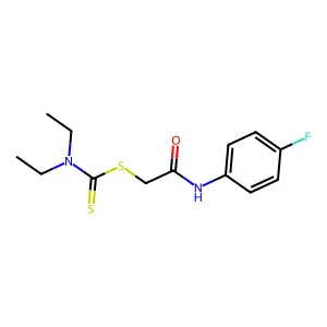 2-[(4-Fluorophenyl)amino]-2-oxoethyl diethyldithiocarbamate structure