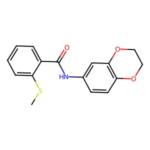 N-(2,3-dihydro-1,4-benzodioxin-6-yl)-2-methylsulfanylbenzamide structure
