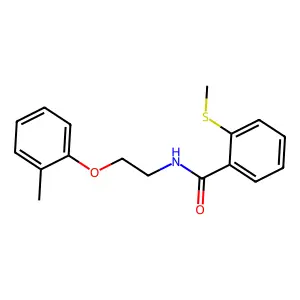 N-[2-(2-methylphenoxy)ethyl]-2-methylsulfanylbenzamide structure