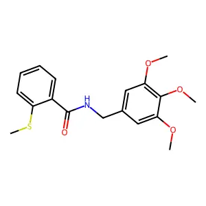 2-methylsulfanyl-N-[(3,4,5-trimethoxyphenyl)methyl]benzamide structure
