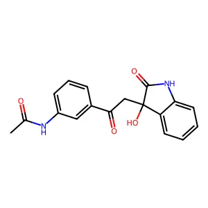 N-{3-[2-(3-hydroxy-2-oxo-2,3-dihydro-1H-indol-3-yl)acetyl]phenyl}acetamide structure