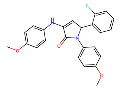 2-(2-fluorophenyl)-4-(4-methoxyanilino)-1-(4-methoxyphenyl)-2H-pyrrol-5-one structure