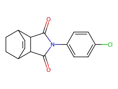 2-(4-chlorophenyl)-3a,4,7,7a-tetrahydro-1H-4,7-ethanoisoindole-1,3(2H)-dione structure