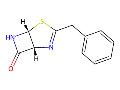 3-Benzyl-4-thia-2,6-diazabicyclo[3.2.0]hept-2-en-7-one structure