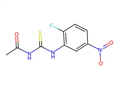 1-Acetyl-3-(2-fluoro-5-nitrophenyl)thiourea structure