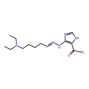 4-[2-[4-(diethylamino)butylimino]hydrazinyl]-1H-imidazole-5-carboxamide structure