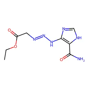 Ethyl 2-[2-[(5-carbamoylimidazol-4-ylidene)amino]hydrazinyl]acetate structure