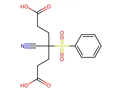 4-Benzenesulfonyl-4-cyano-heptanedioic acid structure