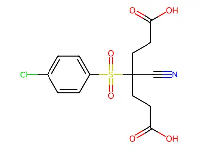 4-(4-Chloro-benzenesulfonyl)-4-cyano-heptanedioic acid structure