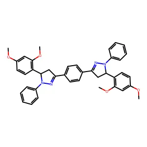 3-(2,4-dimethoxyphenyl)-5-[4-[3-(2,4-dimethoxyphenyl)-2-phenyl-3,4-dihydropyrazol-5-yl]phenyl]-2-phenyl-3,4-dihydropyrazole structure