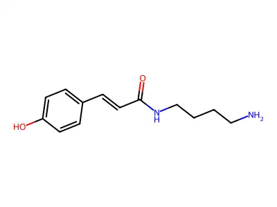 N-(4-aminobutyl)-3-(4-hydroxyphenyl)prop-2-enamide structure