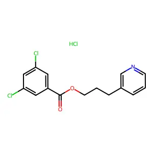 3-Pyridinepropanol, 3,5-dichlorobenzoate (ester), hydrochloride structure