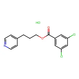 4-Pyridinepropanol, 3,5-dichlorobenzoate (ester), hydrochloride structure