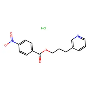 3-Pyridinepropanol, 4-nitrobenzoate (ester), hydrochloride structure