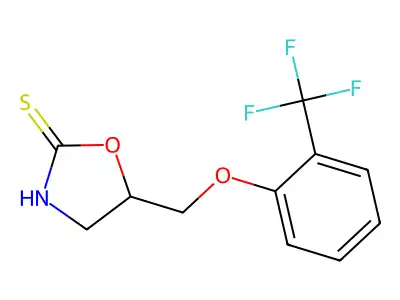 5-(((Trifluoro-o-tolyl)oxy)methyl)-2-oxazolidinethione structure