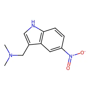 Indole, 3-((dimethylamino)methyl)-5-nitro- structure