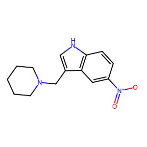 5-Nitro-3-(1-piperidinylmethyl)-1H-indole structure