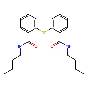 N-butyl-2-[2-(butylcarbamoyl)phenyl]sulfanylbenzamide structure