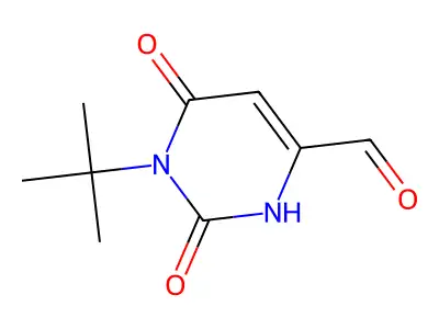 4-Pyrimidinecarboxaldehyde, 1-(1,1-dimethylethyl)-1,2,3,6-tetrahydro-2,6-dioxo- structure