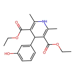 diethyl 4-(3-hydroxyphenyl)-2,6-dimethyl-1,4-dihydropyridine-3,5-dicarboxylate structure