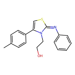 (Z)-2-(2-(phenylimino)-4-(p-tolyl)thiazol-3(2H)-yl)ethanol structure