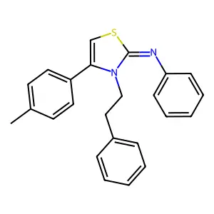N-[(2Z)-4-(4-methylphenyl)-3-(2-phenylethyl)-1,3-thiazol-2(3H)-ylidene]aniline structure