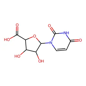 5-(2,4-Dioxopyrimidin-1-yl)-3,4-dihydroxyoxolane-2-carboxylic acid structure