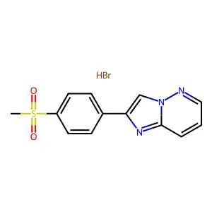 Imidazo(1,2-b)pyridazine, 2-(p-methylsulfonylphenyl)-, hydrobromide structure
