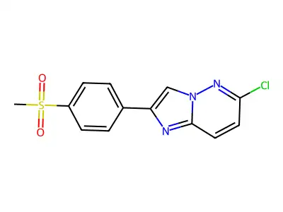 Imidazo(1,2-b)pyridazine, 6-chloro-2-(p-methylsulfonylphenyl)- structure
