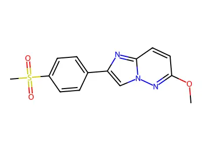 Imidazo(1,2-b)pyridazine, 6-methoxy-2-(p-methylsulfonylphenyl)- structure