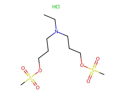 1-Propanol, 3,3'-(ethylimino)di-, dimethanesulfonate (ester), hydrochloride structure