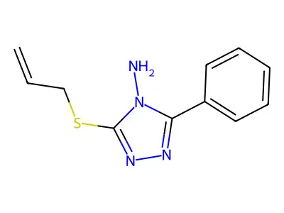 3-(allylsulfanyl)-5-phenyl-4H-1,2,4-triazol-4-ylamine structure