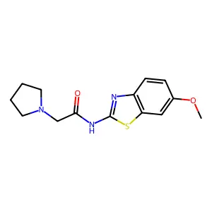 N-(6-methoxy-1,3-benzothiazol-2-yl)-2-pyrrolidin-1-ylacetamide structure