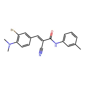 (Z)-3-[3-bromo-4-(dimethylamino)phenyl]-2-cyano-N-(3-methylphenyl)prop-2-enamide structure