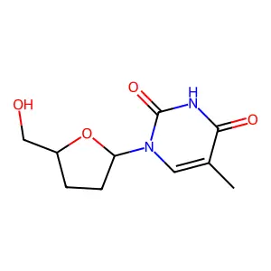 2',3'-Dideoxythymidine structure
