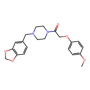 1-[4-(1,3-Benzodioxol-5-ylmethyl)piperazin-1-yl]-2-(4-methoxyphenoxy)ethanone structure
